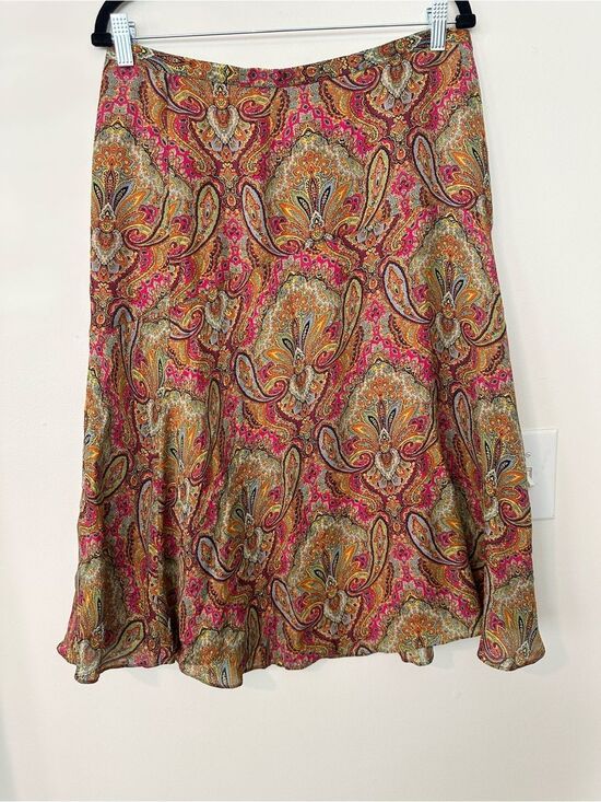 Liz Claiborne Dresses & Skirts - Liz Claiborne 100% Silk Paisley Midi Skirt 12